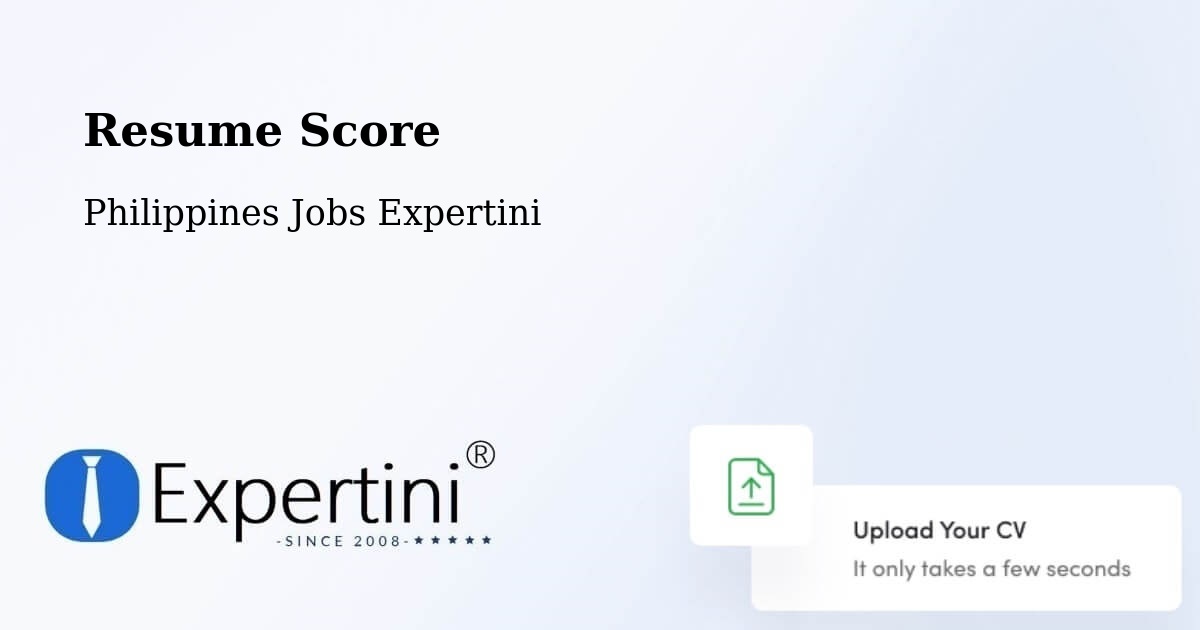 Resume Score & Job Description Match Tool – Taloy - Philippines Jobs Expertini
